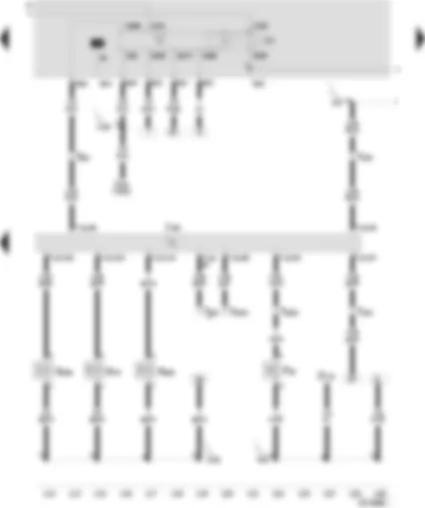 Wiring Diagram  SEAT TOLEDO 2001 - Motronic control unit - electric fuel pump relay - charge pressure control solenoid valve - inlet camshaft control valve 1 - turbocharger air recirculation valve