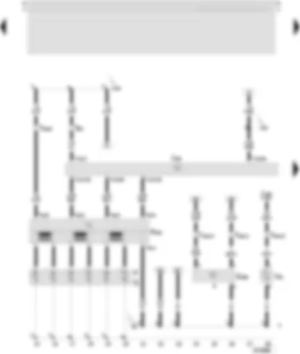 Wiring Diagram  SEAT TOLEDO 2001 - Motronic control unit - oil level and oil temperature sender - ignition transformer - spark plug connector - spark plugs - continued coolant circulation pump
