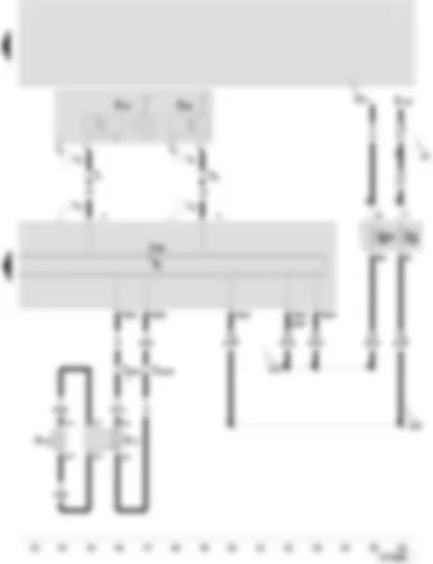 Wiring Diagram  SEAT TOLEDO 2002 - Control unit with display for radio and navigation - rear right treble loudspeaker - rear right bass loudspeaker - navigation aerial (GPS) - radio/telephone aerial