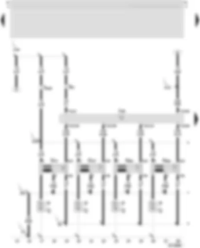 Wiring Diagram  SEAT TOLEDO 2004 - Motronic control unit - ignition coils with output stage - spark plug connector - spark plugs