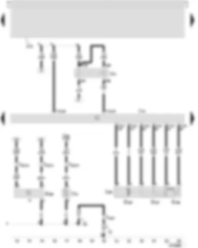 Wiring Diagram  SEAT TOLEDO 2005 - Motronic control unit - throttle valve module - throttle valve drive angle sender 1 for electric throttle - oil level and oil temperature sender