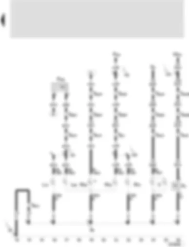 Wiring Diagram  SEAT TOLEDO 2002 - Luggage compartment light switch - rear fog light cut-out - contact switch - rear fog light bulb - left - rear fog light bulb - right