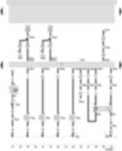 Wiring Diagram  SEAT TOLEDO 2003 - Motronic control unit - lambda probe - injector cylinder 1 - injector cylinder 2 - injector cylinder 3 - injector cylinder 4 - lambda probe heater