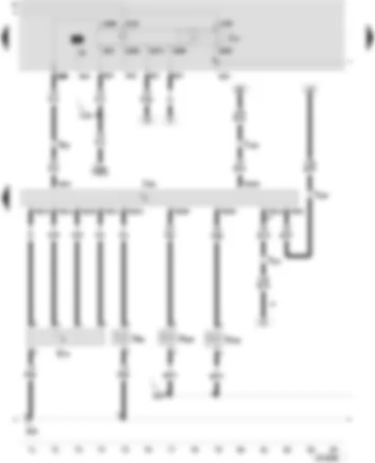 Wiring Diagram  SEAT TOLEDO 2005 - Motronic control unit - air mass meter - activated charcoal filter system solenoid valve I - secondary air inlet valve - intake manifold change-over valve