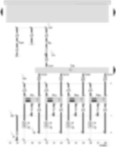 Wiring Diagram  SEAT TOLEDO 2003 - Motronic control unit - ignition coils with output stage - spark plug connector - spark plugs