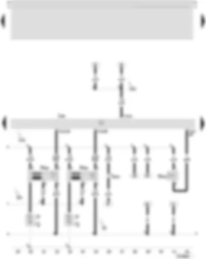 Wiring Diagram  SEAT TOLEDO 2006 - Motronic control unit - exhaust camshaft control valve 1 - ignition coils with output stage - spark plug connector - spark plugs