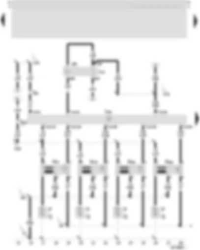 Wiring Diagram  SEAT TOLEDO 2006 - Motronic control unit - terminal 30 voltage supply relay - ignition coils with output stage - spark plug connector - spark plugs