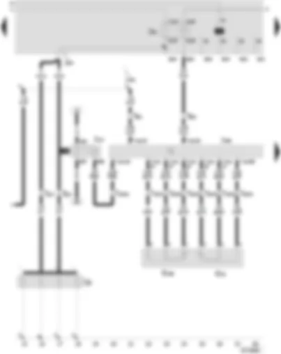 Wiring Diagram  SEAT TOLEDO 2005 - Diesel direct injection system control unit - relay for glow plugs - terminal 30 voltage supply relay - accelerator pedal position sender