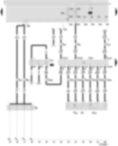 Wiring Diagram  SEAT TOLEDO 2003 - Diesel direct injection system control unit - glow plug relay - terminal 30 voltage supply relay - accelerator position sender