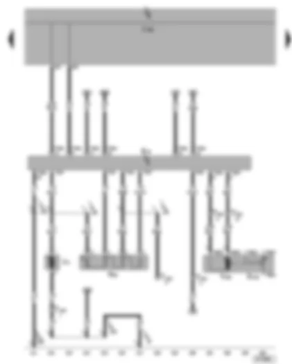 Wiring Diagram  SEAT TOLEDO 2005 - Heater/heat output switch - onboard supply control unit - fresh air blower - fresh air and air recirculation flap control motor - warm air blower series resistor with overheating valve