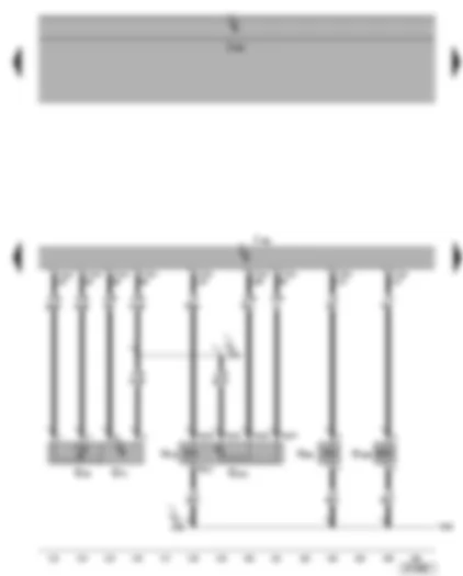 Wiring Diagram  SEAT TOLEDO 2005 - Simos control unit - intake air temperature sender - intake manifold pressure sender - exhaust gas recirculation potentiometer - active charcoal filter system solenoid valve 1 - variable intake manifold change-over valve