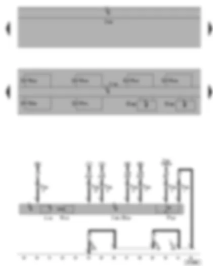 Wiring Diagram  SEAT TOLEDO 2005 - Selector lever - selector lever locked in position P switch - gear selector movement sensor 3 - gear selector movement sensor 4 - mechatronics for direct shift gearbox - selector lever display illumination bulb - selector lever lock solenoid - automatic gearbox pressure regulating valve