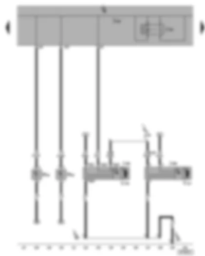 Wiring Diagram  SEAT TOLEDO 2005 - Onboard supply control unit - double washer pump relay 2 - driver side windscreen wiper motor - front passenger side windscreen wiper motor - left side repeater turn signal bulb - right side repeater turn signal bulb