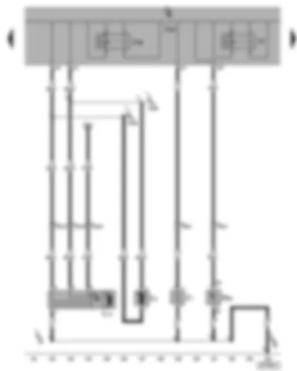 Wiring Diagram  SEAT TOLEDO 2005 - Onboard supply control unit - heated rear window relay - double washer pump relay 1 - washer pump - rear window wiper motor - heated rear window - high level brake light bulb