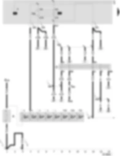 Wiring Diagram  SEAT TOLEDO 2002 - Battery - starter - ignition/starter switch - X contact relief relay