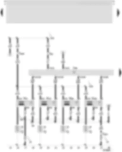 Wiring Diagram  SEAT TOLEDO 2002 - 4LV (injection system) control unit - ignition coil 1 with output stage - ignition coil 2 with output stage - spark plug connector