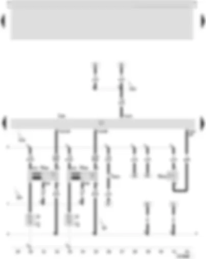 Wiring Diagram  SEAT TOLEDO 2002 - Motronic control unit - exhaust camshaft timing adjustment valve -1- - ignition coils with final output stage - spark plug connector - spark plugs