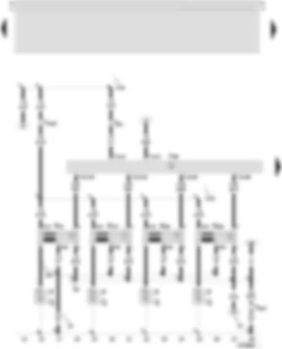 Wiring Diagram  SEAT TOLEDO 2005 - 4LV (injection system) control unit - ignition coil 1 with output stage - ignition coil 2 with output stage - spark plug connector