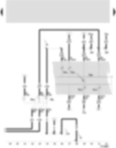 Wiring Diagram  SEAT TOLEDO 2005 - Control unit with display in dash panel insert - rear fog light warning lamp - trailer operation warning lamp - left turn signal warning lamp