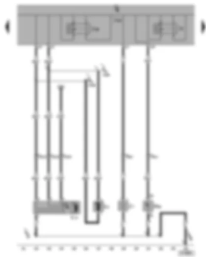 Wiring Diagram  SEAT TOLEDO 2006 - Onboard supply control unit - heated rear window relay - double washer pump relay 1 - washer pump - rear window wiper motor - heated rear window - high level brake light bulb