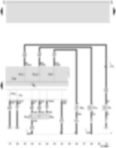 Wiring Diagram  SEAT TOLEDO 2006 - Control unit with display in dash panel insert - multifunction display call-up button - handbrake warning switch