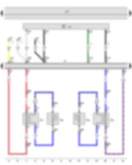 Wiring Diagram  SEAT TOLEDO 2013 - Mobile telephone operating electronics control unit - Radio - Front left treble loudspeaker - Front left bass loudspeaker - Front right treble loudspeaker - Front right bass loudspeaker