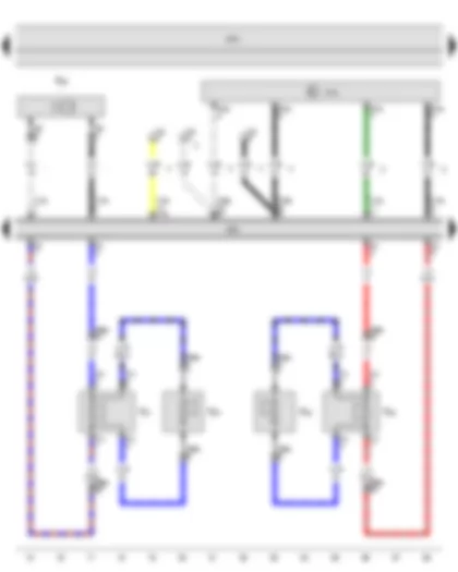 Электросхемa  SEAT TOLEDO 2013 - Блок управления электроники управления мобильного телефона - Блок управления с дисплеем радионавигационной системы - Высокочастотный динамик - передний левый - Низкочастотный динамик - передний левый - Высокочастотный динамик - передний правый - Низкочастотный динамик - передний правый - Микрофон телефона