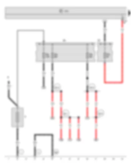 Wiring Diagram  SEAT TOLEDO 2013 - Battery - Fuse holder A - Fuse holder C