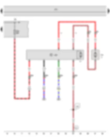 Wiring Diagram  SEAT TOLEDO 2013 - Radiator fan control unit - Fuse holder A - Radiator fan - Right radiator fan