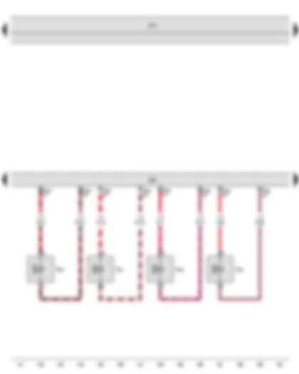 Wiring Diagram  SEAT TOLEDO 2013 - Engine control unit - Injector - cylinder 1 - Injector - cylinder 2 - Injector - cylinder 3 - Injector - cylinder 4