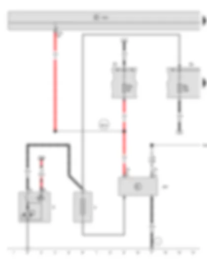 Wiring Diagram  SEAT TOLEDO 2013 - Battery - Starter - Battery monitor control unit - Fuse holder A - Fuse holder C