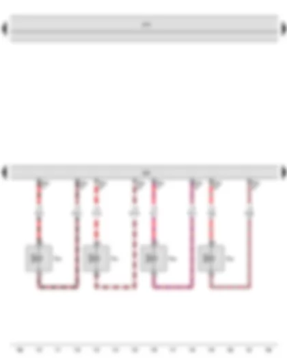 Wiring Diagram  SEAT TOLEDO 2013 - Engine control unit - Injector - cylinder 1 - Injector - cylinder 2 - Injector - cylinder 3 - Injector - cylinder 4