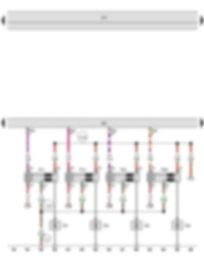 Wiring Diagram  SEAT TOLEDO 2013 - Engine control unit - Ignition coil 1 with output stage - Ignition coil 2 with output stage - Ignition coil 3 with output stage - Ignition coil 4 with output stage