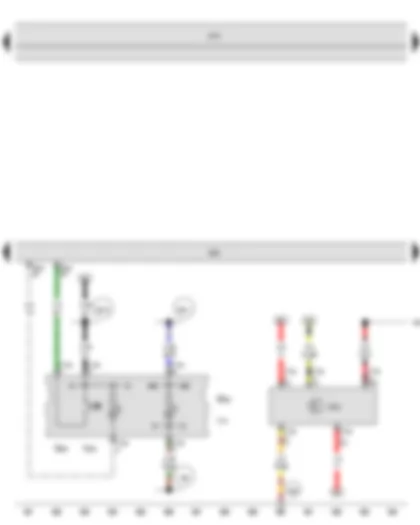 Wiring Diagram  SEAT TOLEDO 2013 - Centre switch module 2 in dash panel - Start/Stop operation button - Voltage stabiliser - Engine control unit - Start/Stop operation warning lamp