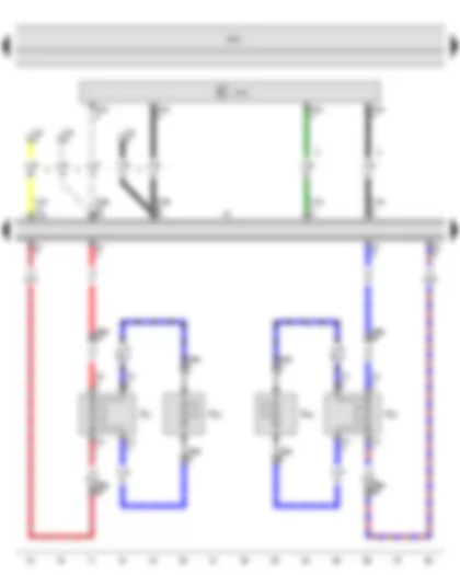 Wiring Diagram  SEAT TOLEDO 2013 - Mobile telephone operating electronics control unit - Radio - Front left treble loudspeaker - Front left bass loudspeaker - Front right treble loudspeaker - Front right bass loudspeaker