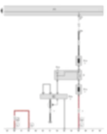 Wiring Diagram  SEAT TOLEDO 2014 - Left aerial module - Rear window aerial 1 - Frequency modulation (FM) frequency filter in negative wire - Frequency modulation (FM) frequency filter in positive wire - Heated rear window