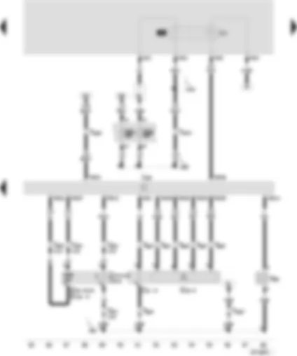 Wiring Diagram  SEAT VARIO 2000 - Motronic control unit - lambda probe - lambda probe after catalyst - activated charcoal filter system solenoid valve 1 - fuel pump relay