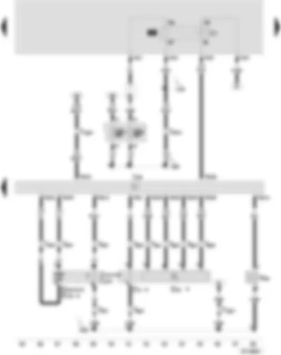 Wiring Diagram  SEAT VARIO 2001 - Motronic control unit - lambda probe - lambda probe downstream of catalytic converter - activated charcoal filter system solenoid valve 1 - fuel pump relay