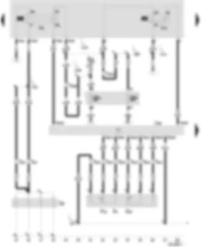 Wiring Diagram  SEAT VARIO 2001 - Direct diesel injection control unit - kick-down switch - idling switch - accelerator position sender - inlet manifold pressure sender - incandescent spark plugs (engine)