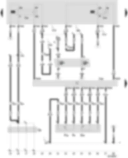 Wiring Diagram  SEAT VARIO 2001 - Direct diesel injection control unit - kick-down switch - idling switch - accelerator position sender - inlet manifold pressure sender - incandescent spark plugs (engine)