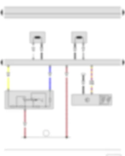 Wiring Diagram  SKODA FABIA II 2011 - Key operated switch to deactivate front passenger side airbag - Airbag control unit - Front passenger side airbag deactivated warning lamp - Driver seat belt tensioner igniter 1 - Front passenger seat belt tensioner igniter 1