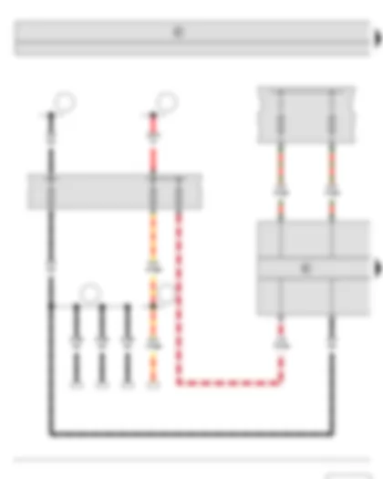 Wiring Diagram  SKODA FABIA II 2011 - ABS control unit - Fuse holder A - Fuse holder B