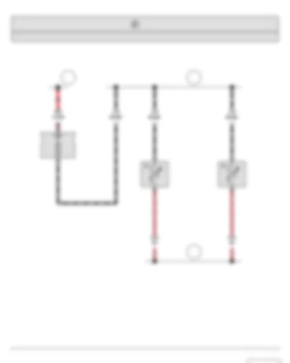 Wiring Diagram  SKODA FABIA II 2011 - Fuse holder B - Left washer jet heater element - Right washer jet heater element