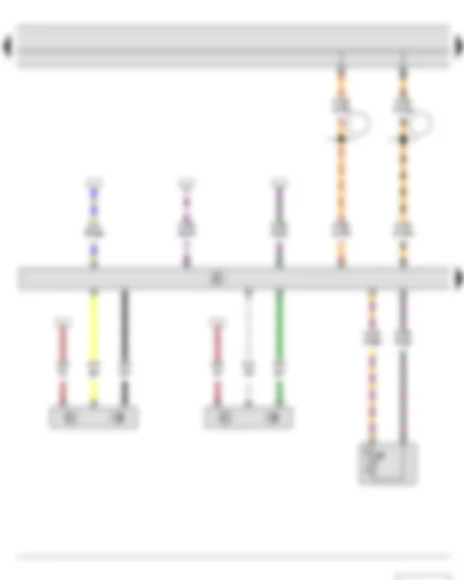 Электросхемa  SKODA FABIA II 2011 - Датчик оборотов двигателя - Датчик Холла - Датчик температуры охлаждающей жидкости на выходе из радиатора - Блок управления двигателя