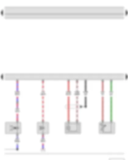 Электросхемa  SKODA FABIA II 2011 - Датчик детонации 1 - Датчик температуры охлаждающей жидкости - Блок управления двигателя - Регулятор давления топлива - Электромагнитная муфта приводного нагнетателя