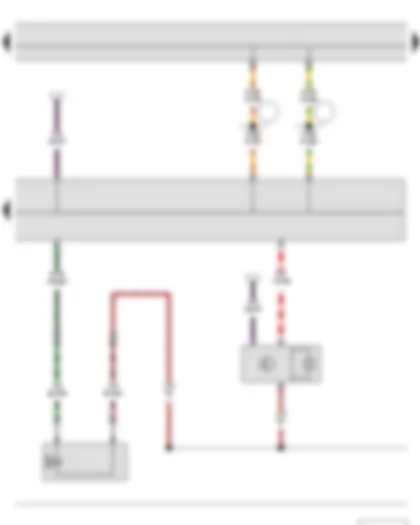 Электросхемa  SKODA FABIA II 2011 - Датчик высокого давления - Блок управления климатической установки - Регулировочный клапан компрессора климатической установки
