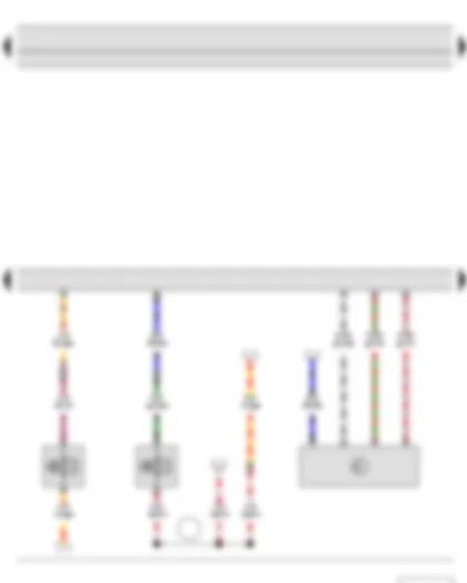 Электросхемa  SKODA FABIA II 2011 - Расходомер воздуха - Блок управления двигателя - Электромагнитный клапан ограничения давления наддува - Переключающий клапан радиатора системы рециркуляции ОГ