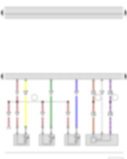 Электросхемa  SKODA FABIA II 2011 - Датчик температуры ОГ 1 - Датчик температуры ОГ 3 - Датчик разности давлений - Датчик температуры ОГ 4 - Блок управления двигателя