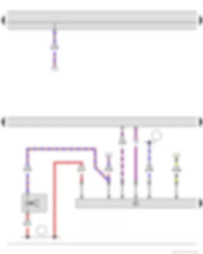 Wiring Diagram  SKODA FABIA II 2011 - Tiptronic switch - Automatic gearbox control unit - Selector lever lock solenoid
