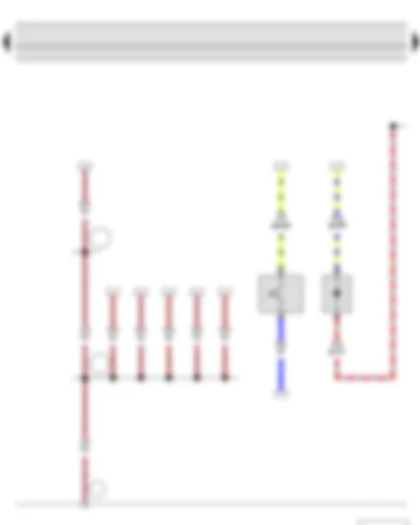 Электросхемa  SKODA FABIA II 2011 - Выключатель отключения системы освещения для движения в дневное время - Запирающий диод системы освещения для движения в дневное время